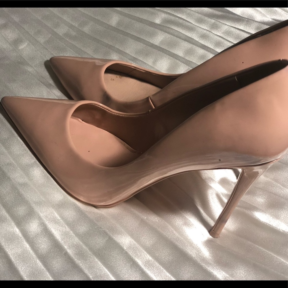 Beige high heels